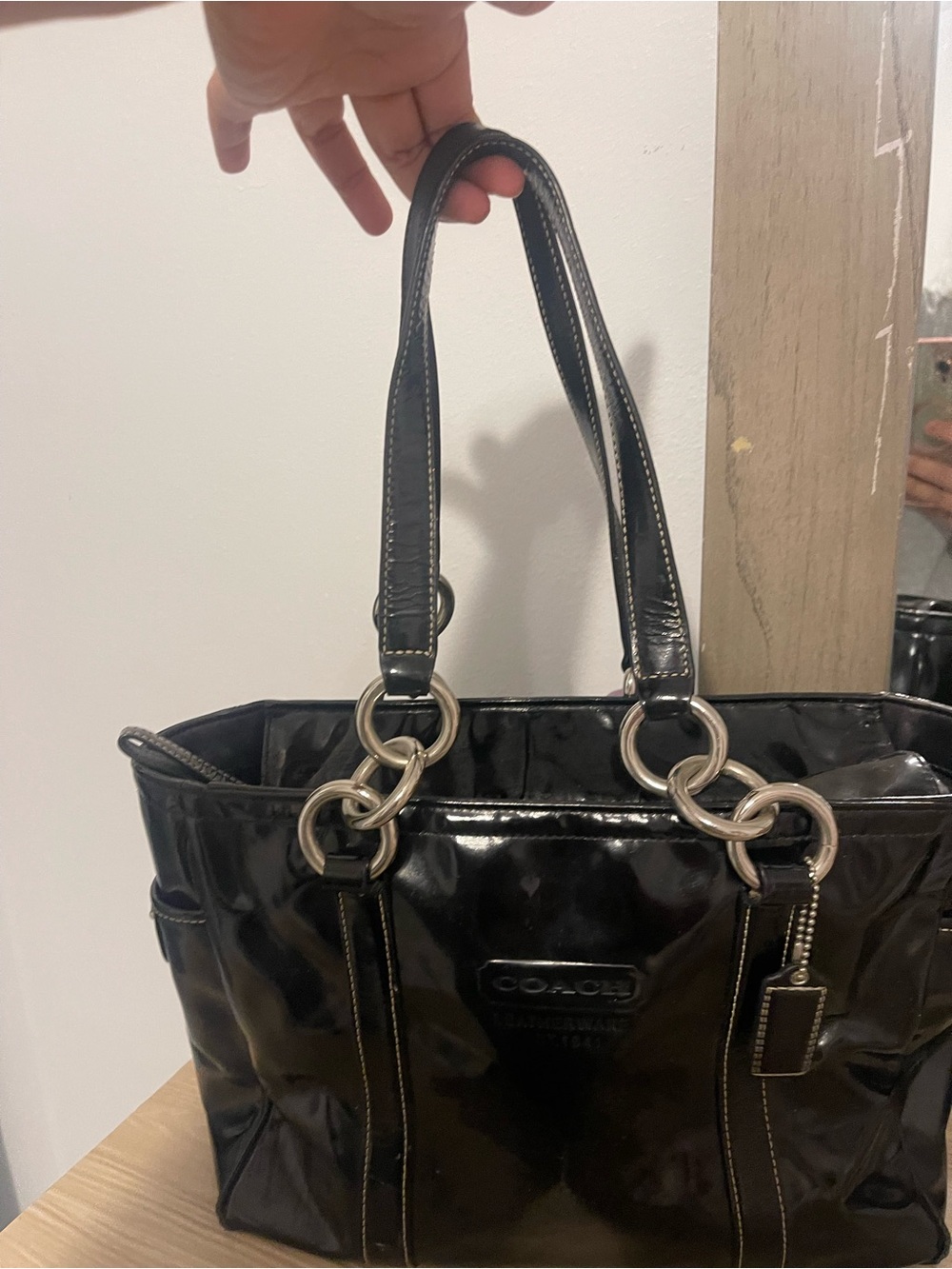 Coach Black Patent Leather Tote Bag – Pre-Owned